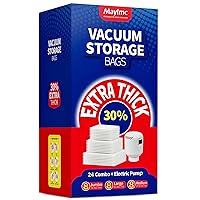 24 Pack Upgraded HEAVY DUTY Vacuum Storage Bags with Electric Pump(8 Jumbo, 8 Large, 8Medium), Space Saver Vacuum Storage Bags for Clothes Storage, Vacuum Sealed Bags for Clothing Storage.