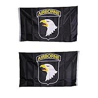 3x5 Army Airborne 101st Heavy Duty Polyester Nylon 200D Double Sided Flag 3'x5' Banner Brass Grommets UV Resistant Premium Quality Double Stitched Canvas Header.