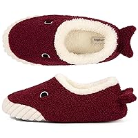 LongBay Women's Cute Shark Slippers Memory Foam Animal Fuzzy House Shoes for Indoor Outdoor