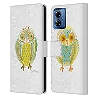 Head Case Designs Officially Licensed Wyanne Baby Birds Owl Leather Book Wallet Case Cover Compatible with Motorola Moto G14