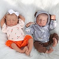 Bundle of Lifelike Reborn Baby Dolls Levi 18'' Boy & 18'' Girl