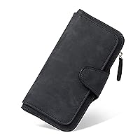 Vegan Tri-fold Women's Leather Fashion Card Coin Holder | Long Purse Clutch Wallet for Ladies