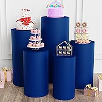 Spandex Cylinder Pedestal Covers Royal Blue Set of 5 Cylinder Plinth Stand Cover for Wedding Props Birthday Party Event Decor