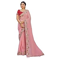 Women Designer Silk Saree Festive Party Wedding Bridal Wear Sari1615 (1)