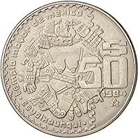 1982 Mo 50 Peso Coin With Goddess Coyolxauhqu. Mexican Coin Celebrating Aztec Culture. 50 Peso By Seller Circulated Condition