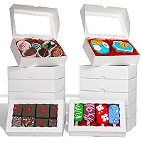 20PCS 8x5x2 Inch Cookies Boxes Strawberry Boxes Bakery Boxes with Window Cakesickle boxes Chocolate Truffle Boxes