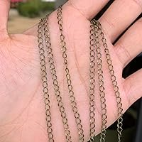 2pcs Pressed Link Cable Chain (Total ~ 6.5 Feet or 2 Meters) Antique Bronze Plated Brass for Jewelry Making CF171-2