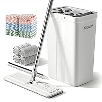 JOYMOOP Mop and Bucket with Wringer Set with Microfiber Cleaning Cloth, Househould Cleaning Tool of Floor Mop and Kitchen Towels