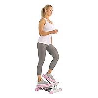 Sunny Health & Fitness Exercise Stepping Machine, Portable Mini Stair Stepper for Home, Desk or Office Workouts in Pink