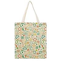 Have Fun St. Patrick's Day, Canvas Bag, Fashion Handbag, Large Capacity, Shoulder Bag, Cute Tote Bag, Double-Sided Printing Pattern Bag, A4, Men's, Women's, Eco Bag, Shopping Bag, Popular, Going Out, Commuting to Work or School, Lightweight, Travel