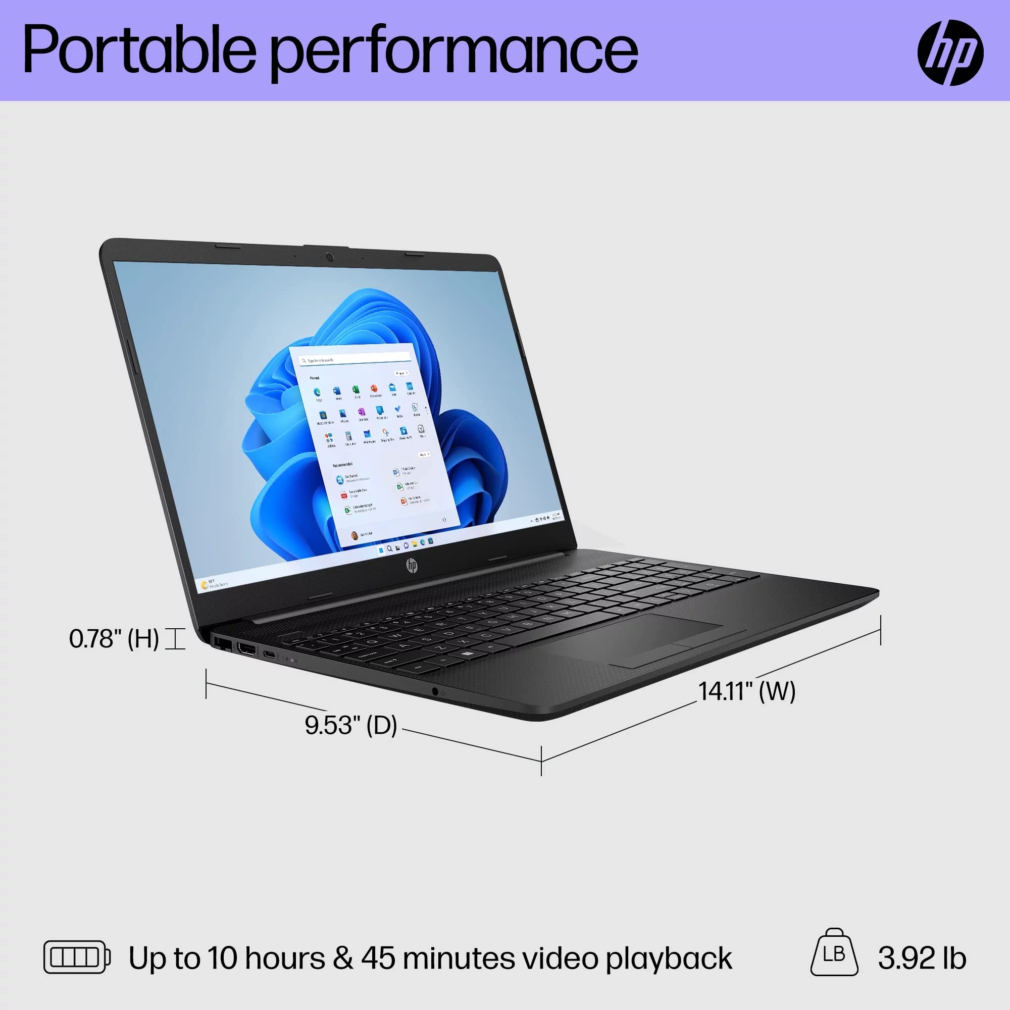 HP 2023 Newest Laptop, 15.6 Inch Display, Intel Pentium Quad-Core Processor, 16GB RAM, 512GB SSD, Intel UHD Graphics, Wi-Fi, Bluetooth, HDMI, Webcam, Windows 11 Home, Black