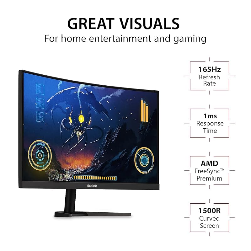 Mua ViewSonic OMNI VX2468-PC-MHD 24 Inch Curved 1080p 1ms 165Hz Gaming  Monitor with FreeSync Premium, Eye Care, HDMI and Display Port trên Amazon  Mỹ chính hãng 2023 Giaonhan247
