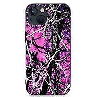 Muddy Girl Camo Pink TPU Phone Case Shockproof Protective Cover with Printed Pattern for iPhone 13 Mini/Pro/Pro Max