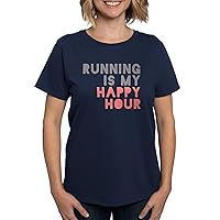 CafePress Running is My Happy Hour T Shirt Cotton T-Shirt