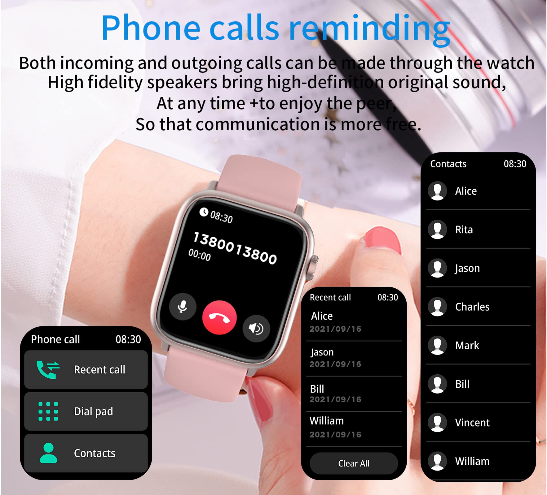 Smart Watch Answer Make Call/Voice Control, 1.85
