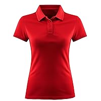 Red Collared Shirt Women - Polo Short Sleeve Shirts for Women [40109025] (N) | Red, XL
