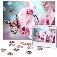 Spring Orchid Butterfly Puzzles Personalized Puzzle 500 Pieces Jigsaw Puzzles from Photos Picture Puzzle for Adults Family (20.4
