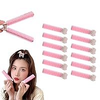 Volumizing Hair Root Clips Hair Rollers with Clip Bangs Curler DIY Hair Styling Accessories Tool Portable Hair Volume Clip Self Grip Volume Hair Root (12PC, Pink)