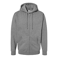 Heavyweight Full-Zip Hooded Sweatshirt, XL Gunmetal Heather