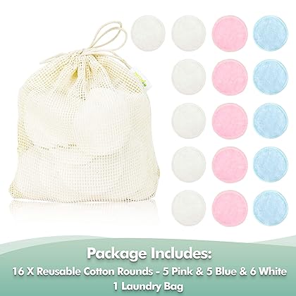 wegreeco Cotton Rounds Reusable -Reusable Bamboo Makeup Remover Pads for All Skin - Bamboo Cotton Cloth for Removing Makeup - Reusable Dog Eye Wipes Tear Stain Remover (Bamboo Velour, 3 Color)