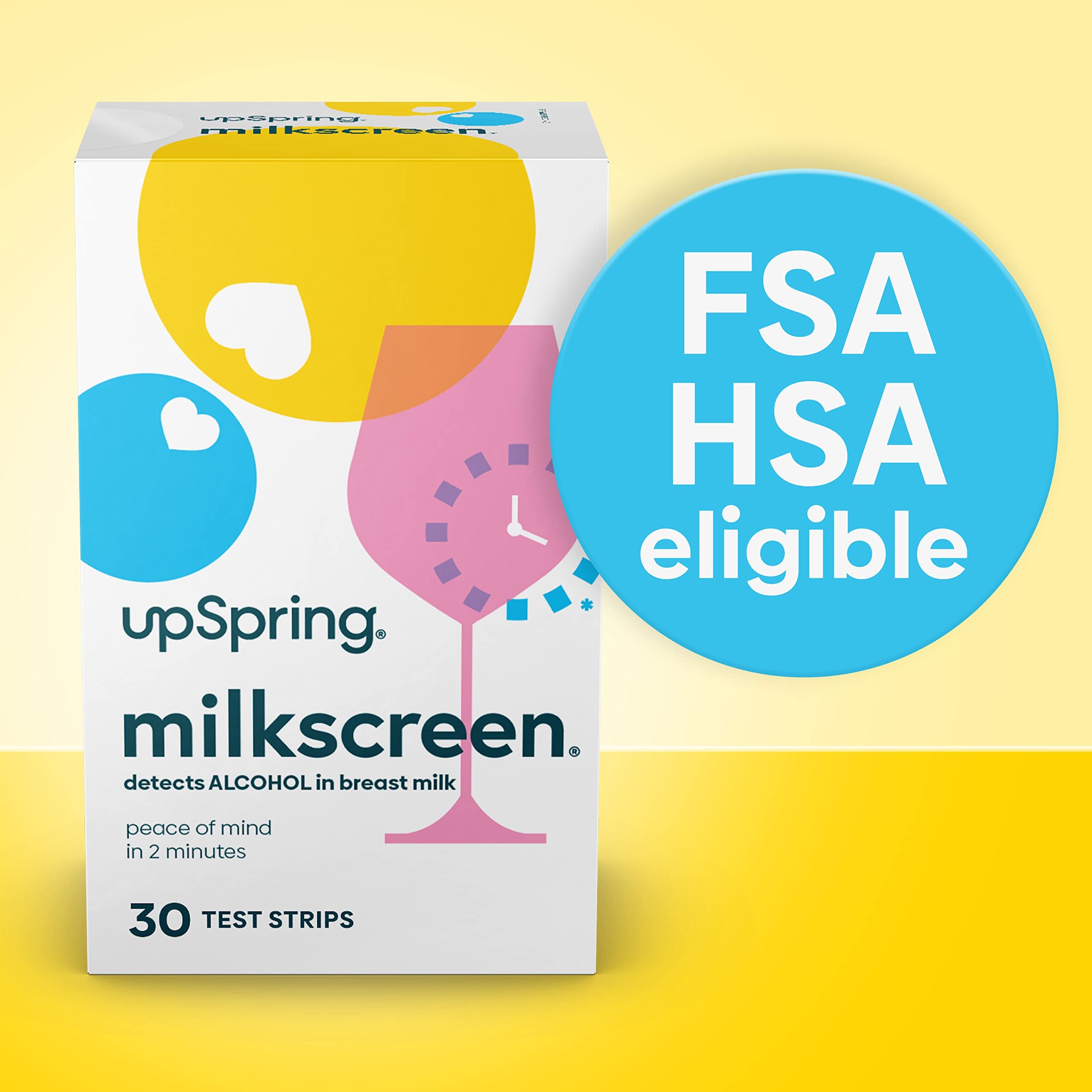 Upspring Milkscreen Test Strips to Detect Alcohol in Breast Milk - at-Home Test for Breastfeeding Moms, Simple Breast Milk Alcohol Dip Test with Accurate Results in 2 Minutes, 30 Test Strips…