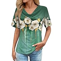 Women Tops and Blouses,Plus Size Printed Loose Short Sleeve Shirt Summer Casual Vintage T Shirt Trendy 2024 Tee