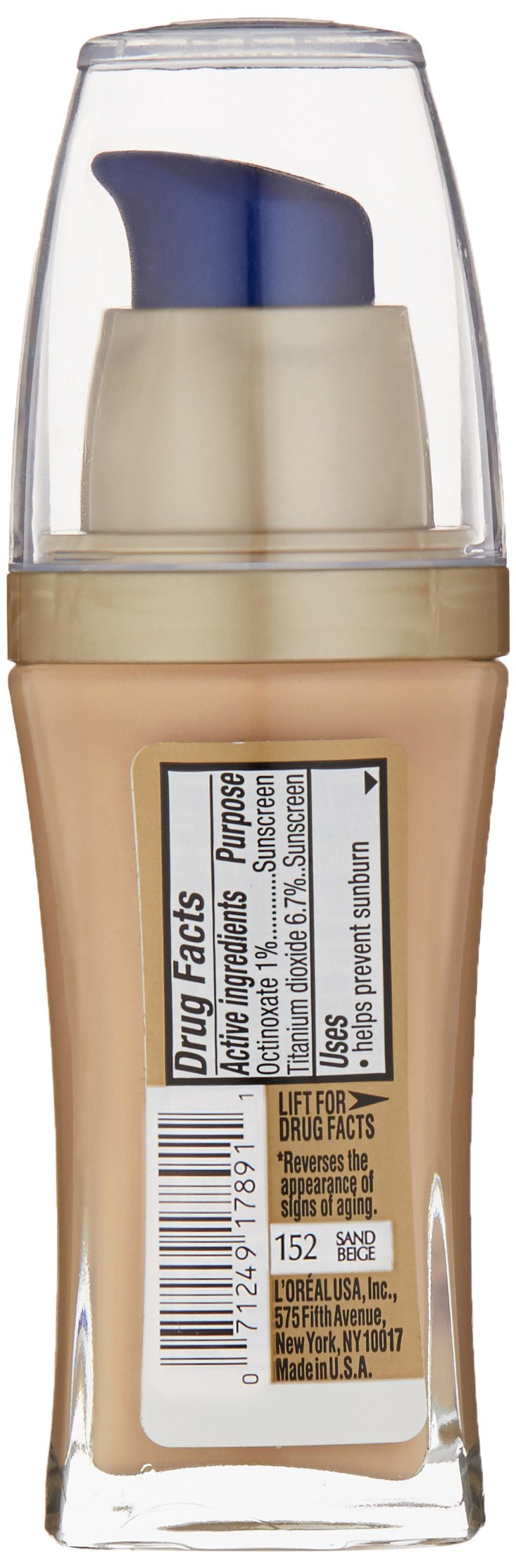 L’Oréal Paris Visible Lift Serum Absolute Foundation, Sand Beige, 1 Ounce