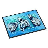 Caroline's Treasures MW1110JMAT Oysters Oyster + Oyster = Oysters Doormat 24x36 Front Door Mat Indoor Outdoor Rugs for Entryway, Non Slip Washable Low Pile, 24H X 36W