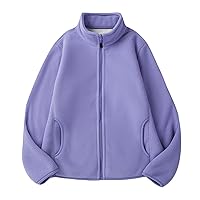 Women Fuzzy Sherpa Line Sweatshirts Jackets Oversized Zip Up Long Sleeve Winter Warm Fleece Solid Coat with Pockets