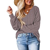 Womens Tops Fall Fashion Long Sleeve Shirts for Women Sweaters Trendy Clothes V Neck Blouses