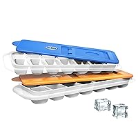 Chef Buddy Set of 2 Ice Trays with Lids, 14 Cubes, Multicolor