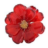 NOVICA Handmade .925 Sterling Silver Leaf Gold Accent Floral Natural Cosmos Brooch Pin Flower Crimson from Thailand 'Blooming Cosmos in Crimson'