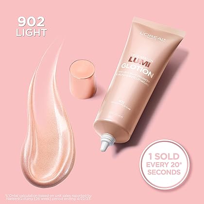 L'Oreal Paris Makeup True Match Lumi Glotion, Natural Glow Enhancer, Illuminator Highlighter Skin Tint, for an All Day Radiant Glow, Light, 1.35 Ounces