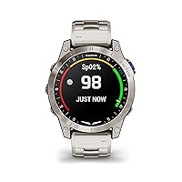 Garmin D2™ Mach 1, Touchscreen Aviator Smartwatch with GPS Moving Map, Aviation Weather, Health and Wellness Features and More, Vented Titanium Bracelet