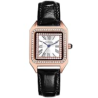 JewelryWe Women's Watch, Analogue Quartz, Classic Business Casual Watch with Leather Strap for Women and Girls