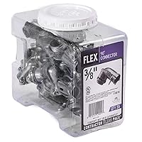 Halex –3/8 Inch FLEX 90 Degree Connector (1/2 Inch KO) Silver – 11001B - 35 Per Pack