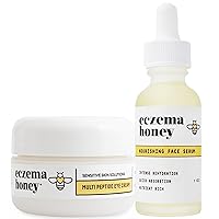 Eczema Honey Multi Peptide Eye Cream & Nourishing Face Serum - Bundle for Sensitive & Dry Skin - Cruelty Free