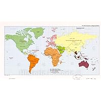 Historic 1985 Wall Map - The World (Guide to Regional maps). 41in x 24in