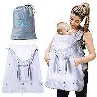 Orzbow Autumn Baby Carrier Cover Universal, Waterproof & Windproof, Breathable Infant Carrier Rain Cover with Sun Hood, Baby Sling Cover with Hood and Zipper for Spring, Autumn & Summer (Grey Rabbit)