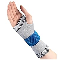 OTC Elastic Wrist Support With Encircling Strap, Compression Brace for Wrist and Hand Pain, Small
