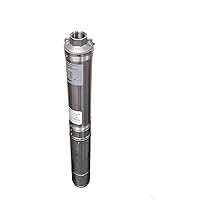 Hallmark Industries MA0414X-7A Deep Well Submersible Pump, 1 hp, 230V, 60 Hz, 30 GPM, 207' Head, Stainless Steel, 4