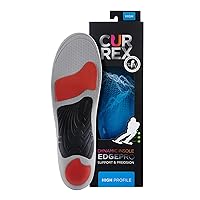 CURREX EdgePro Thermo Regulating Ski Boot Insoles for Snowboarding, Skiing, & Winter Sports – Ski Boot Inserts with Shock Absorbing Cushioning – for Men & Women – High Arch, Small
