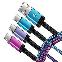 USB C Cable,3Pack USB A to USB C Charging Cable 3/6/10ft Fast Charging Braided Type C Charger Cord for Samsung Galaxy S24 S23 S22 S21 Note20,A54 A34 A13,Pixel 8 7 6,15/15 Plus/15 Pro/15 Pro Max