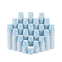 [600 Pack] 3 oz Disposable Paper Cups, Small Bathroom Cups, Mouthwash Cups, Mini Colorful Espresso Cups, Paper Cups for Party, Picnic, BBQ, Travel, Home and Event(Daisy-Blue)