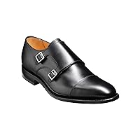 BARKER Tunstall Monk Strap Oxford Classic Plain Toe Handmade Leather Shoes for Men - Black