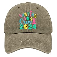 Easter Bunny Hunting Crew Funny Easter Day Hats for Men Baseball Vintage Trucker Womens Black Travel Caps Gift Hat