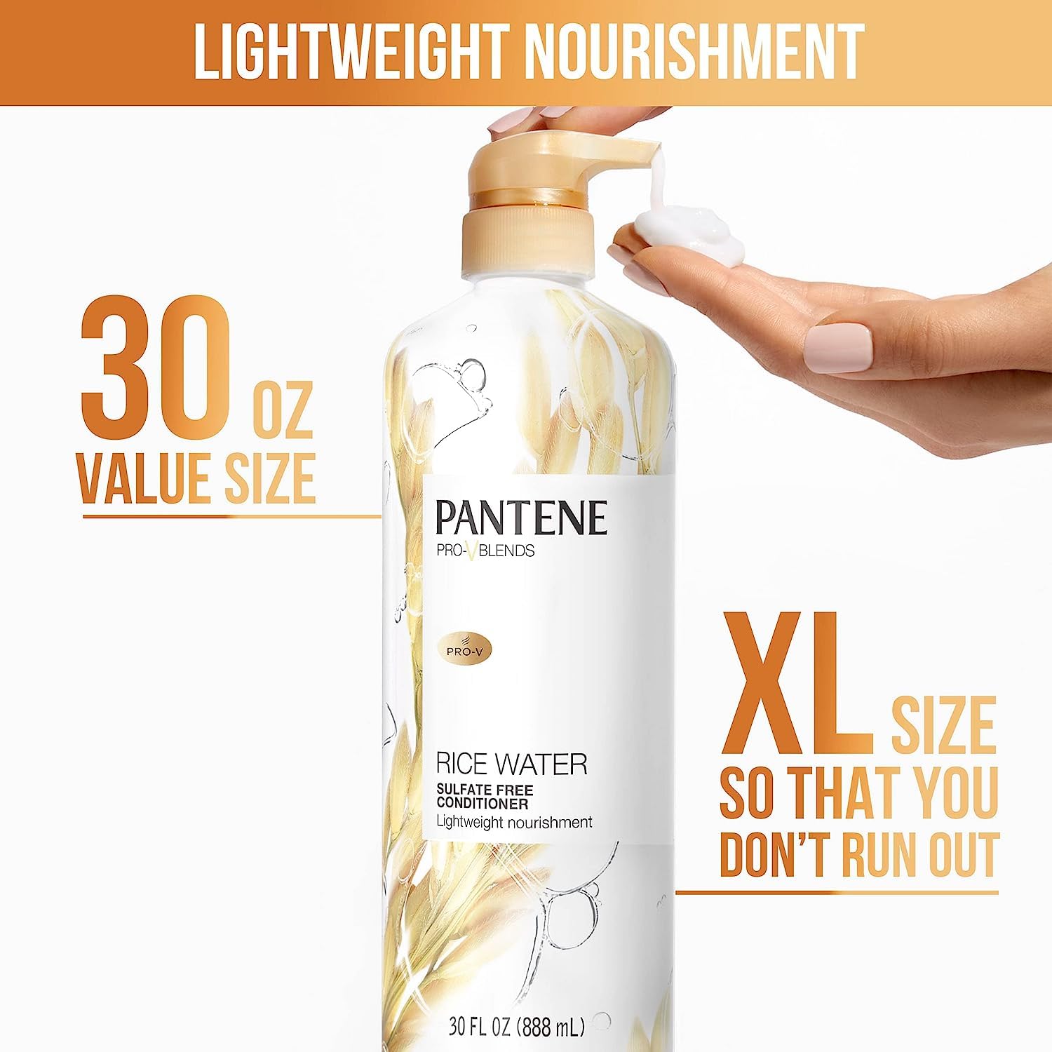 Pantene Conditioner, with Rice Water, Protects Natural Hair Growth