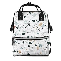 Marble Pastel Printed Diaper Bag Nappy Backpack Multifunction Waterproof Mummy Backpack Nursing Bag For Baby