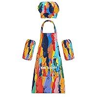 Crowd 3 Pcs Kids Apron Toddler Chef Painting Baking Gardening (with Pockets) Adjustable Artist Apron for Boys Girls-M