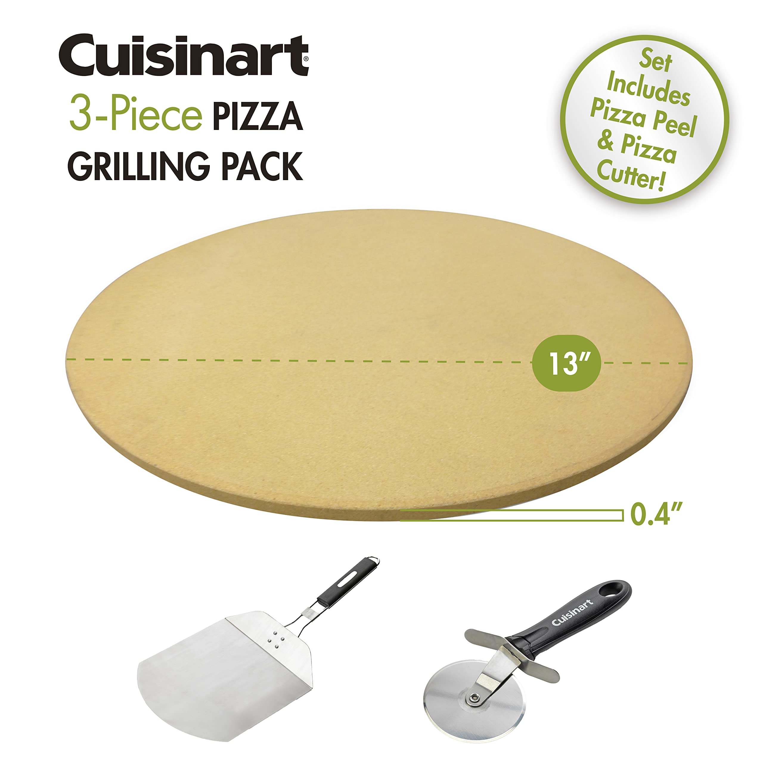 Cuisinart CPS-445, 3-Piece Pizza Grilling Set, Stainless Steel